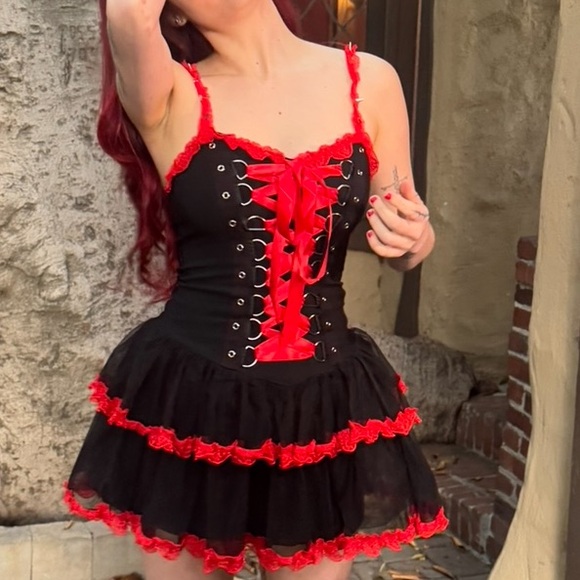 Sugar Thrillz Black and Red Mini Dress - Picture 3 of 3